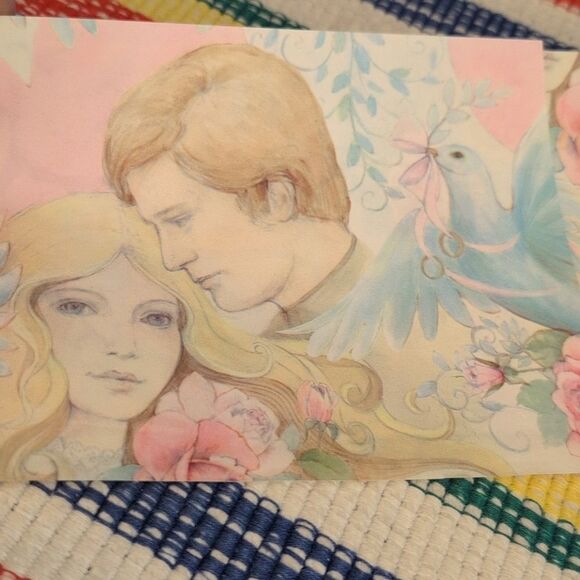 MCM Vintage 60s 70s wedding bridal shower wrapping paper‎ lot  bride floral - Picture 2 of 14